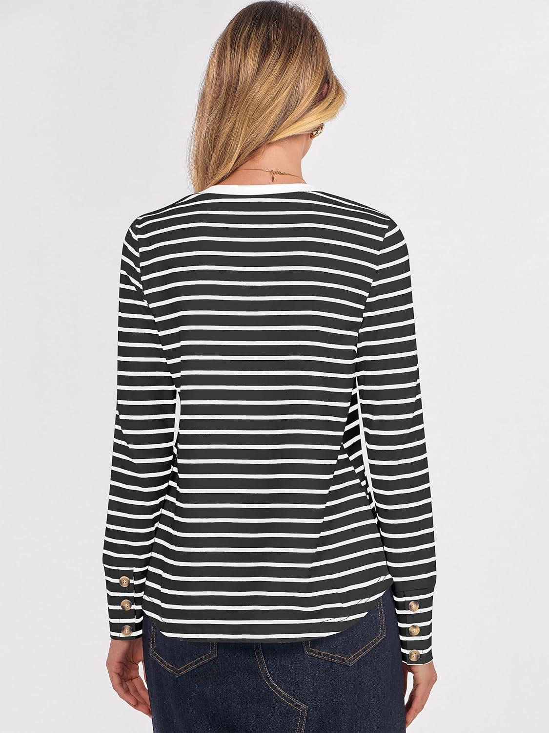 imageANRABESS Long Sleeve Shirts for Women Crewneck Basic Tee Striped Tops 2025 Fall Casual Loose Fit T Shirts Fashion OutfitsBlack Stripe