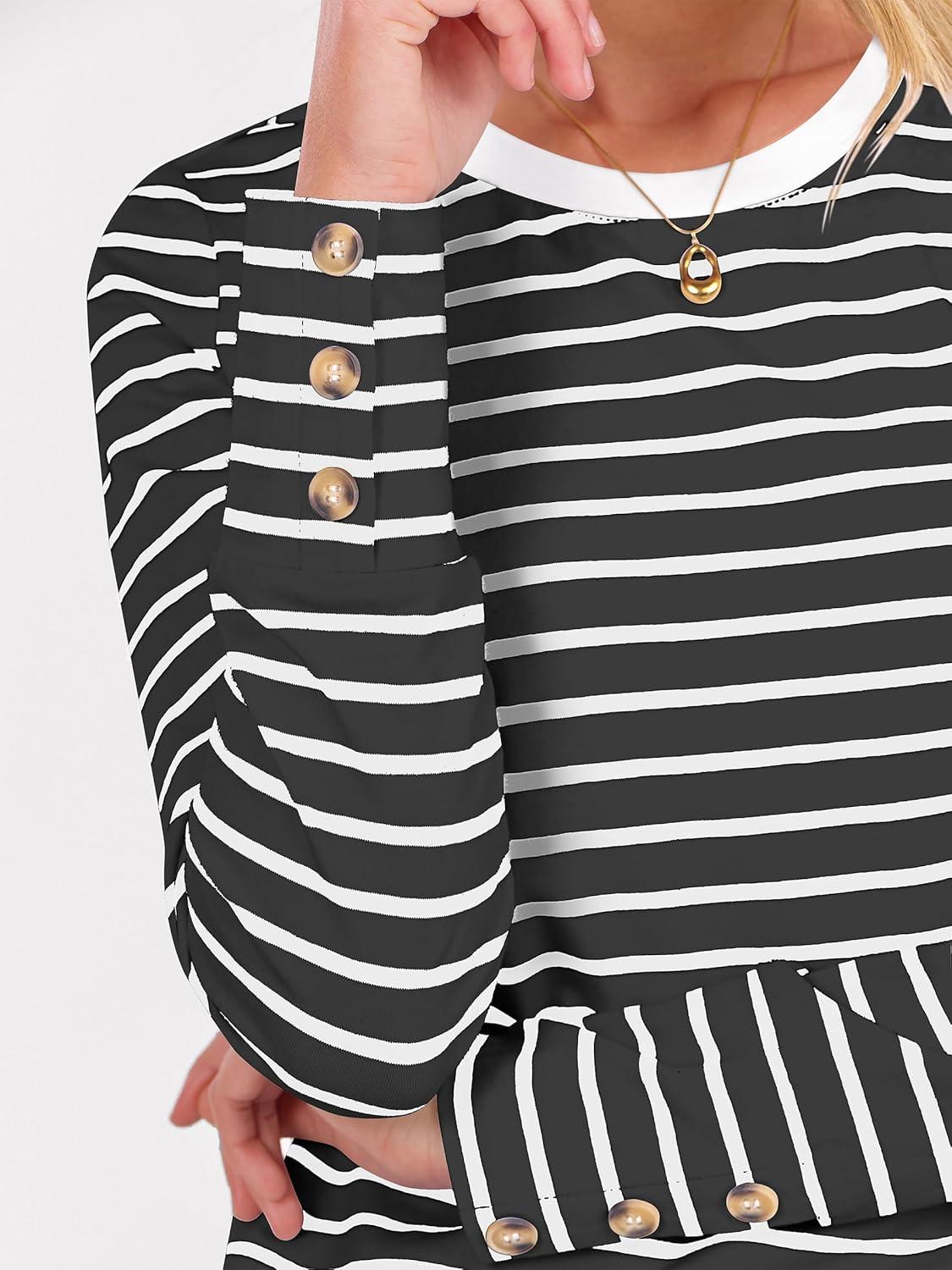 imageANRABESS Long Sleeve Shirts for Women Crewneck Basic Tee Striped Tops 2025 Fall Casual Loose Fit T Shirts Fashion OutfitsBlack Stripe