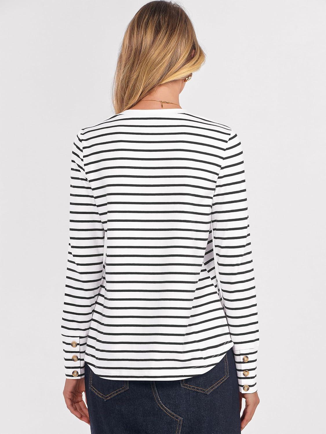 imageANRABESS Long Sleeve Shirts for Women Crewneck Basic Tee Striped Tops 2025 Fall Casual Loose Fit T Shirts Fashion OutfitsBlackwhite Stripe