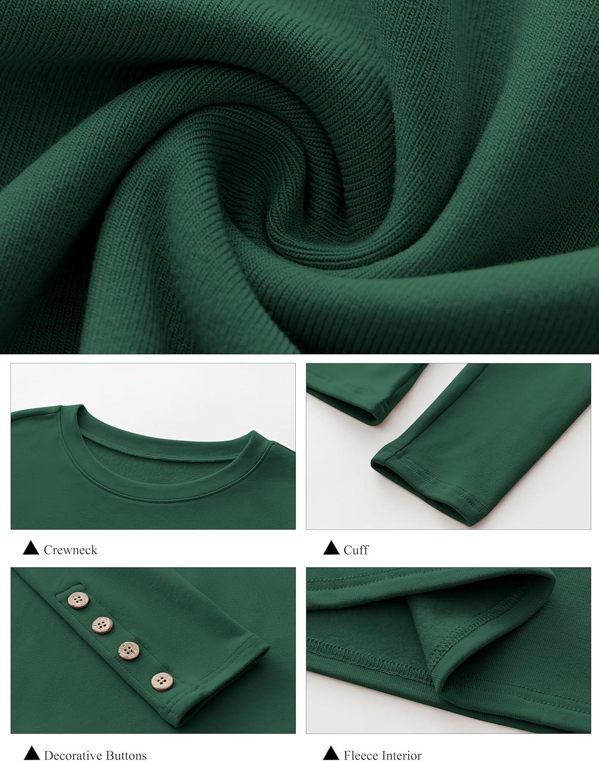 imageANRABESS Long Sleeve Shirts for Women Thermal Crewneck Basic Fleece Top Casual TShirts 2025 Fall Winter Warm UndershirtsForest Green