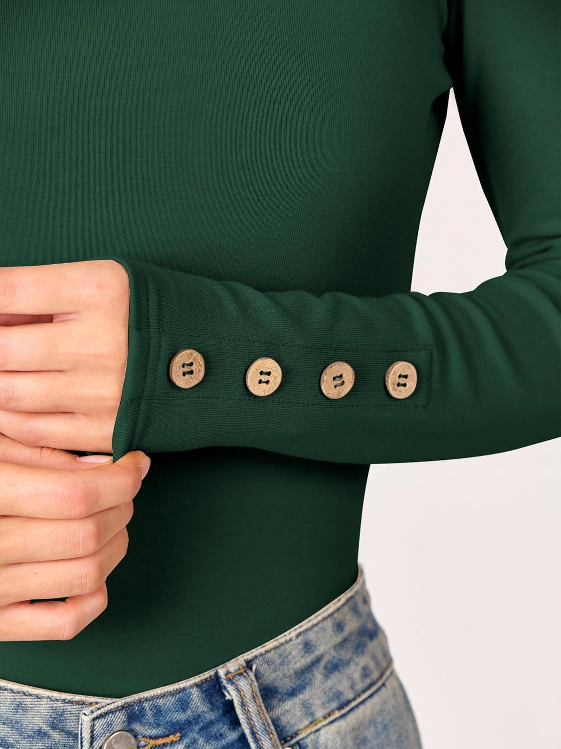 imageANRABESS Long Sleeve Shirts for Women Thermal Crewneck Basic Fleece Top Casual TShirts 2025 Fall Winter Warm UndershirtsForest Green