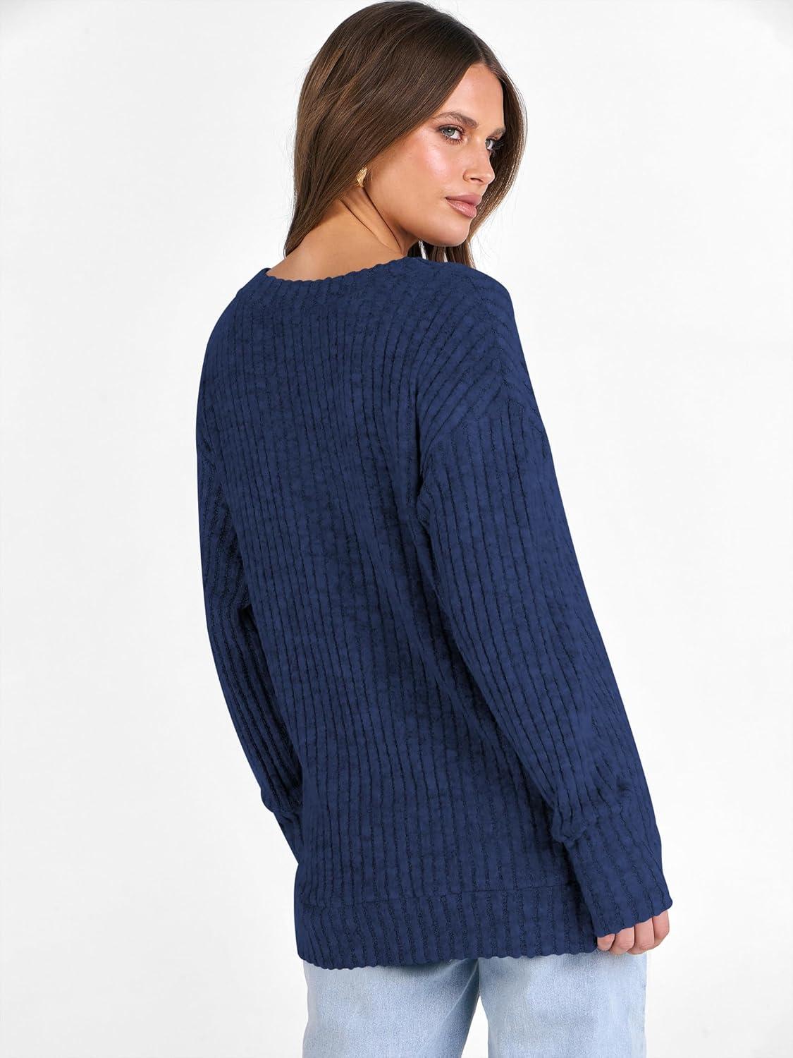 imageANRABESS Long Sleeve Shirts for Women V Neck Casual Fall Tops Loose Fit Lightweight Sweaters Tunic Fashion 2025 ClothesDeep Blue