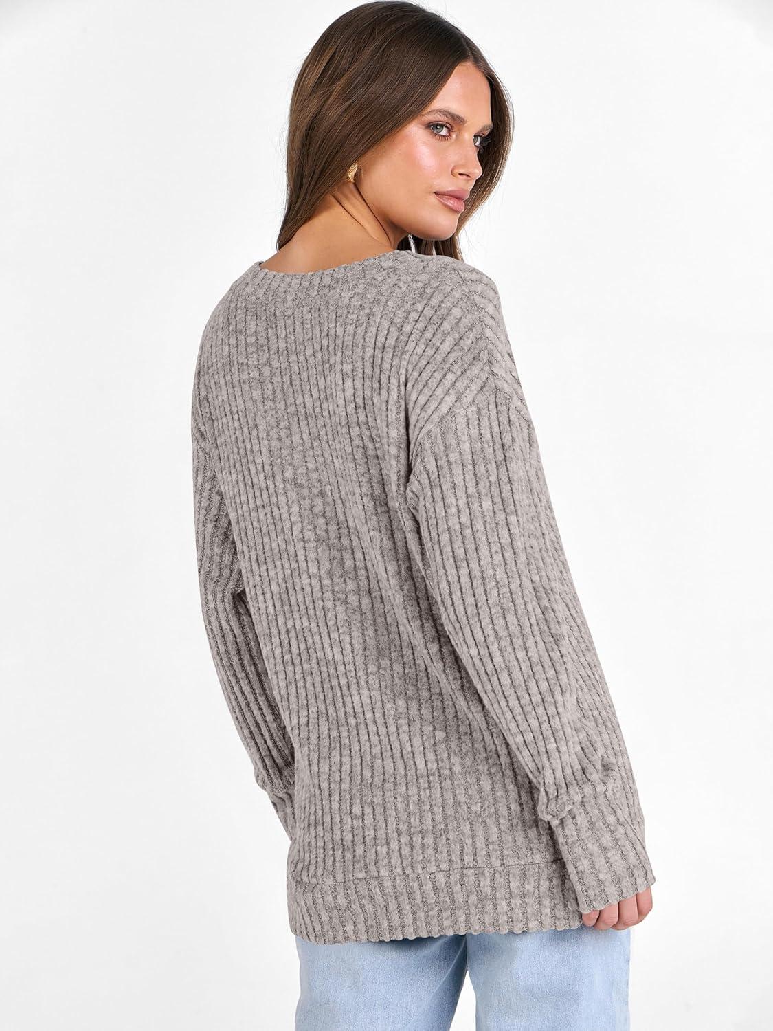 imageANRABESS Long Sleeve Shirts for Women V Neck Casual Fall Tops Loose Fit Lightweight Sweaters Tunic Fashion 2025 ClothesGrey Begie