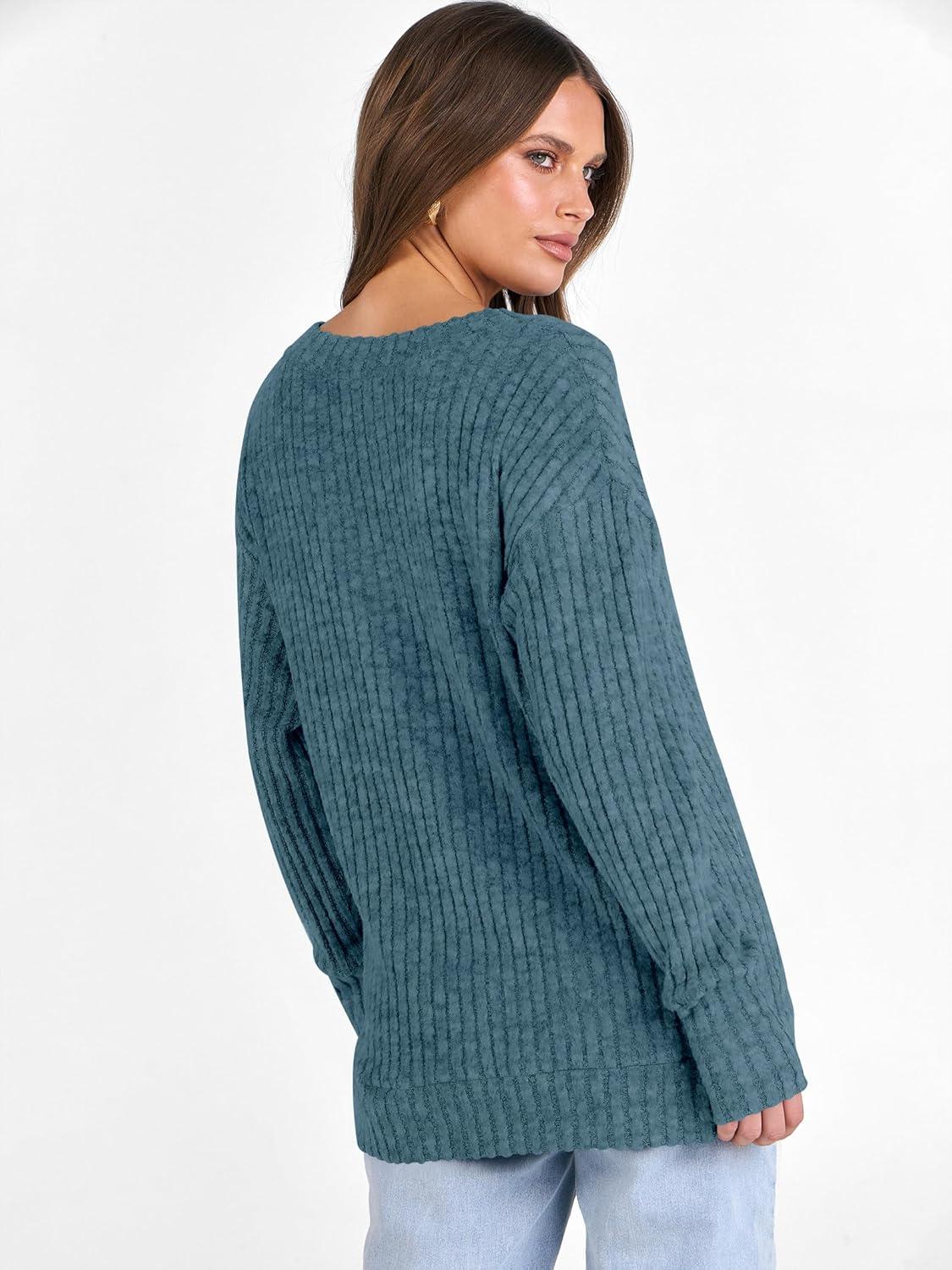 imageANRABESS Long Sleeve Shirts for Women V Neck Casual Fall Tops Loose Fit Lightweight Sweaters Tunic Fashion 2025 ClothesLake Blue