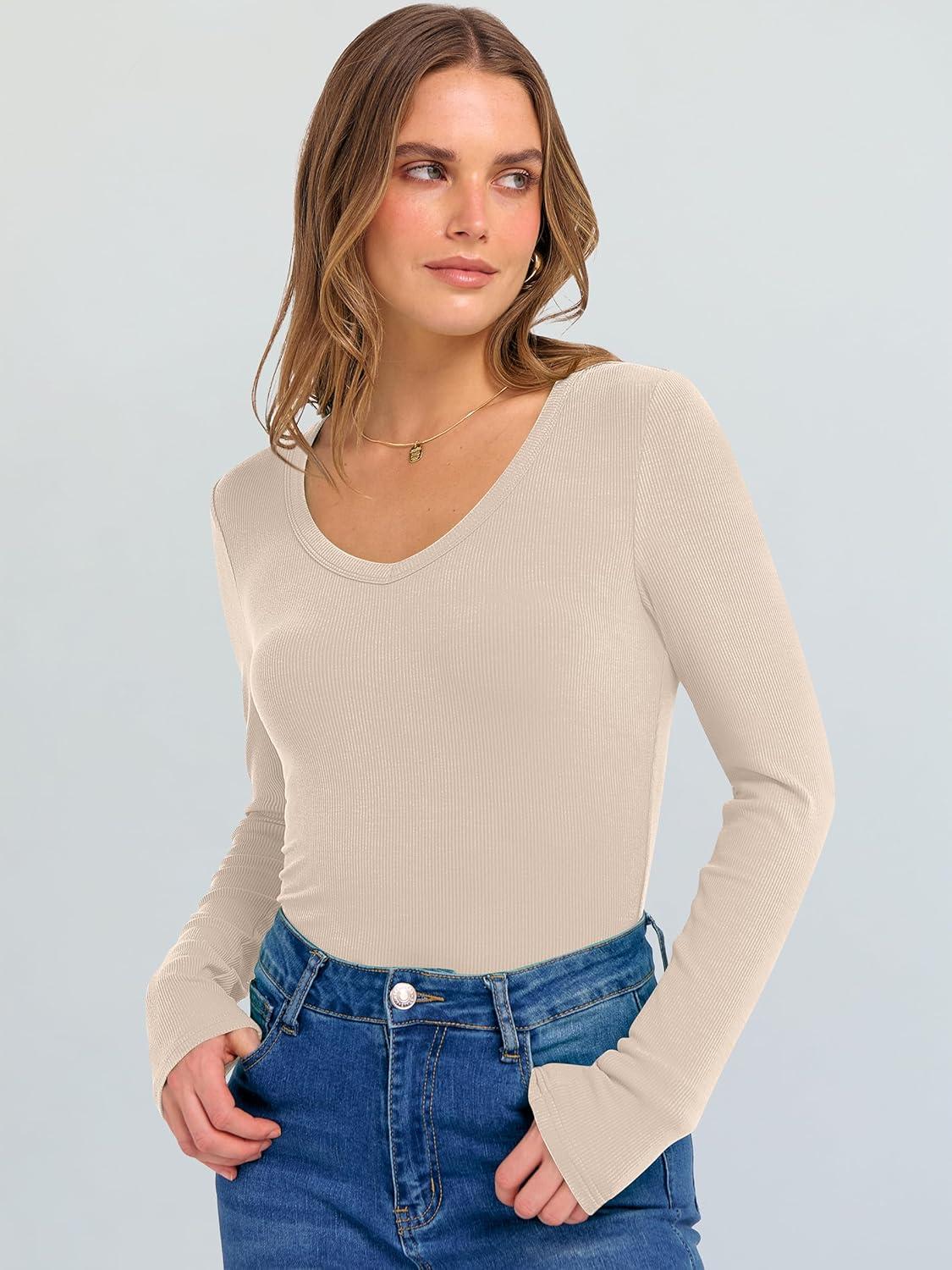 imageANRABESS Long Sleeve Shirts for Women V Neck Ribbed Knit Fitted Fall Basic Tshirts Going Out Tops 2025 Casual Trendy ClothesBeige