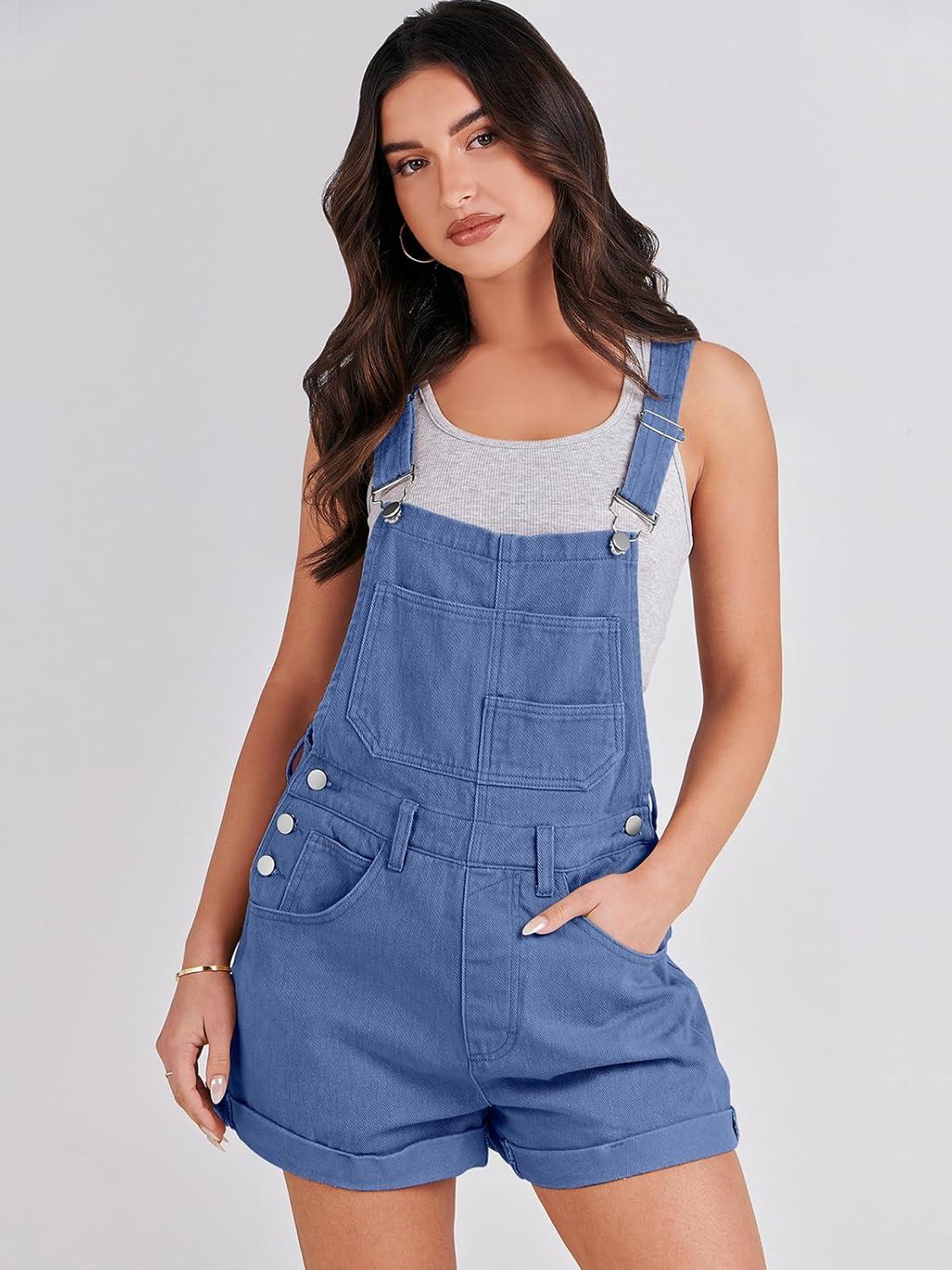 imageANRABESS Overalls for Women Denim Shorts Overalls 2025 Summer Casual Loose Fit Adjustable Rompers Jean jumpsuit Bib ShortallsBlue