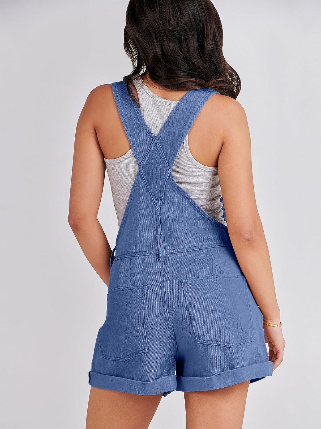 imageANRABESS Overalls for Women Denim Shorts Overalls 2025 Summer Casual Loose Fit Adjustable Rompers Jean jumpsuit Bib ShortallsBlue