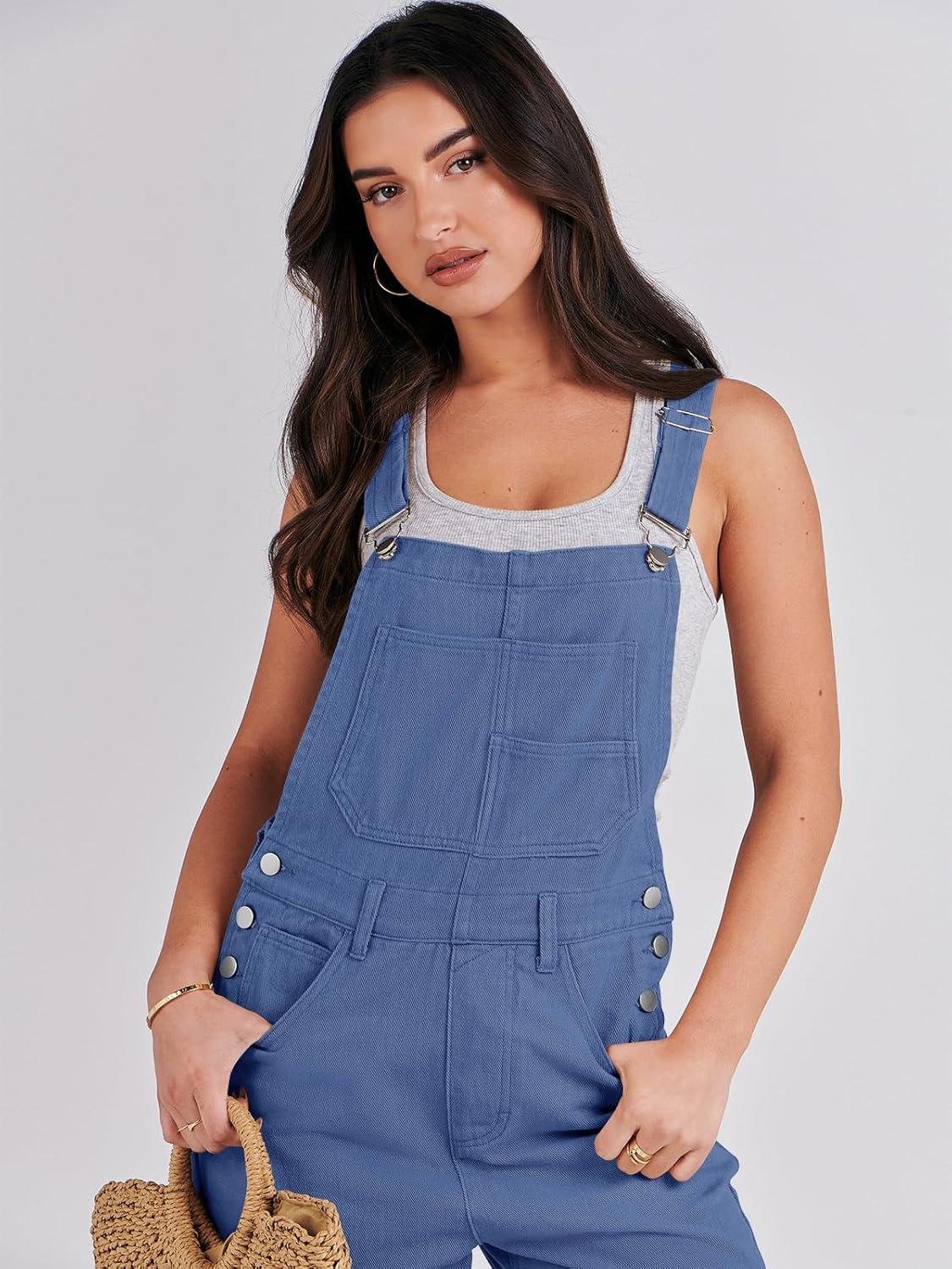 imageANRABESS Overalls for Women Loose Fit Denim Overalls Adjustable Strap Jean Jumpsuit Bib Romper 2025 Fall Casual Work OutfitsBlue