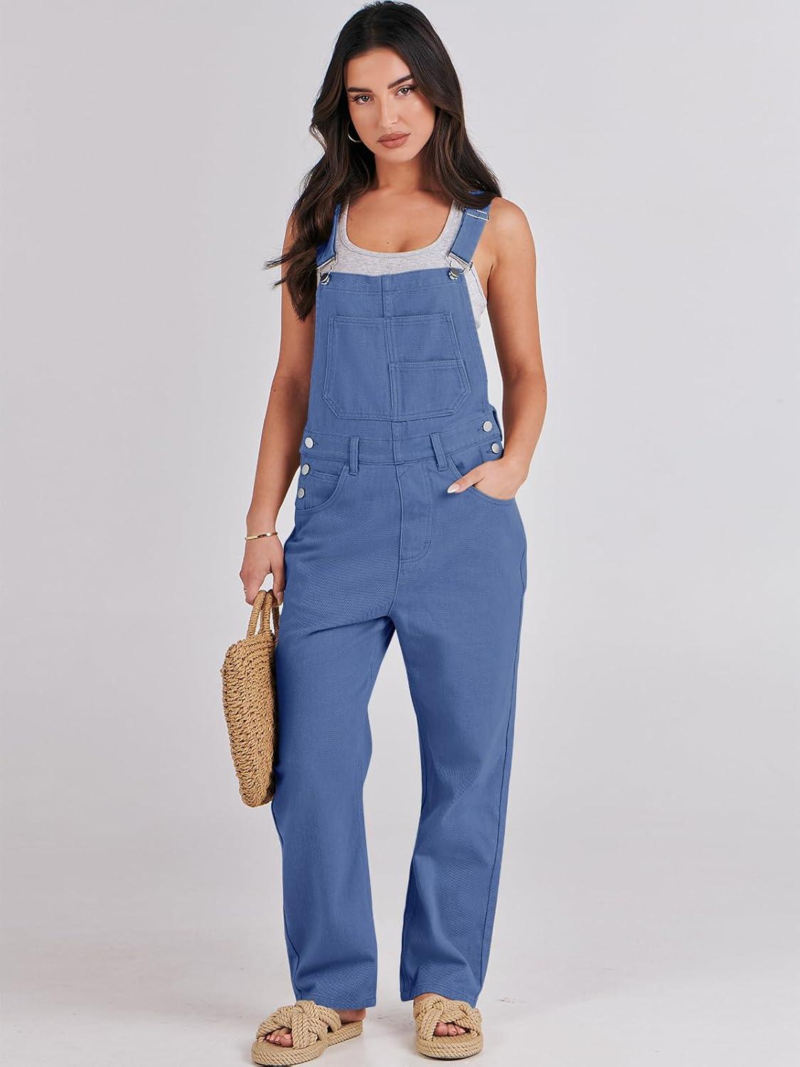 imageANRABESS Overalls for Women Loose Fit Denim Overalls Adjustable Strap Jean Jumpsuit Bib Romper 2025 Fall Casual Work OutfitsBlue