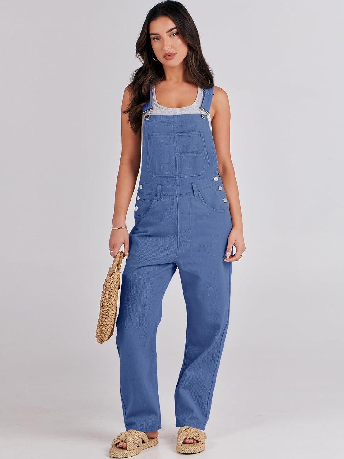 imageANRABESS Overalls for Women Loose Fit Denim Overalls Adjustable Strap Jean Jumpsuit Bib Romper 2025 Fall Casual Work OutfitsBlue