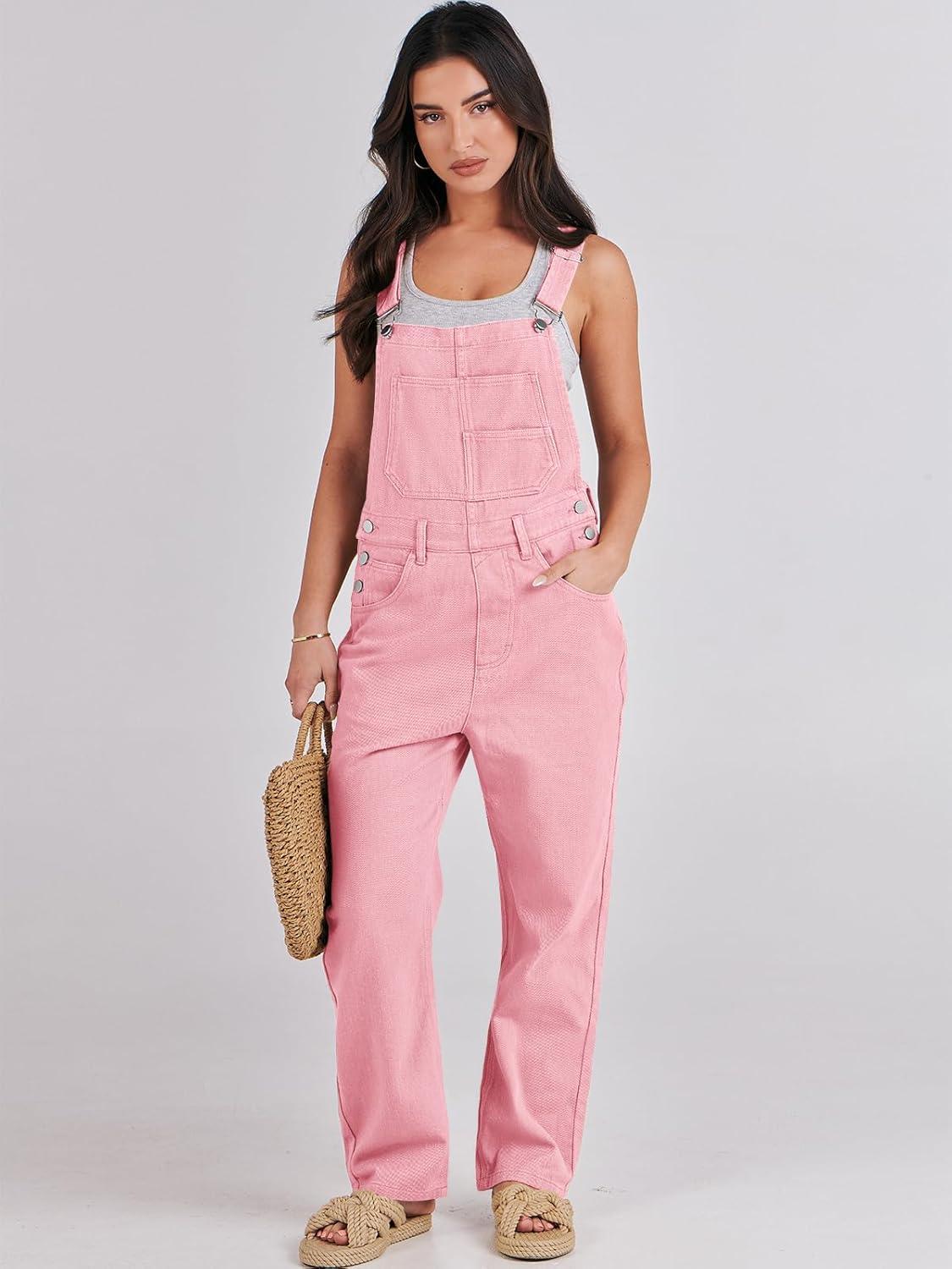 imageANRABESS Overalls for Women Loose Fit Denim Overalls Adjustable Strap Jean Jumpsuit Bib Romper 2025 Fall Casual Work OutfitsPink