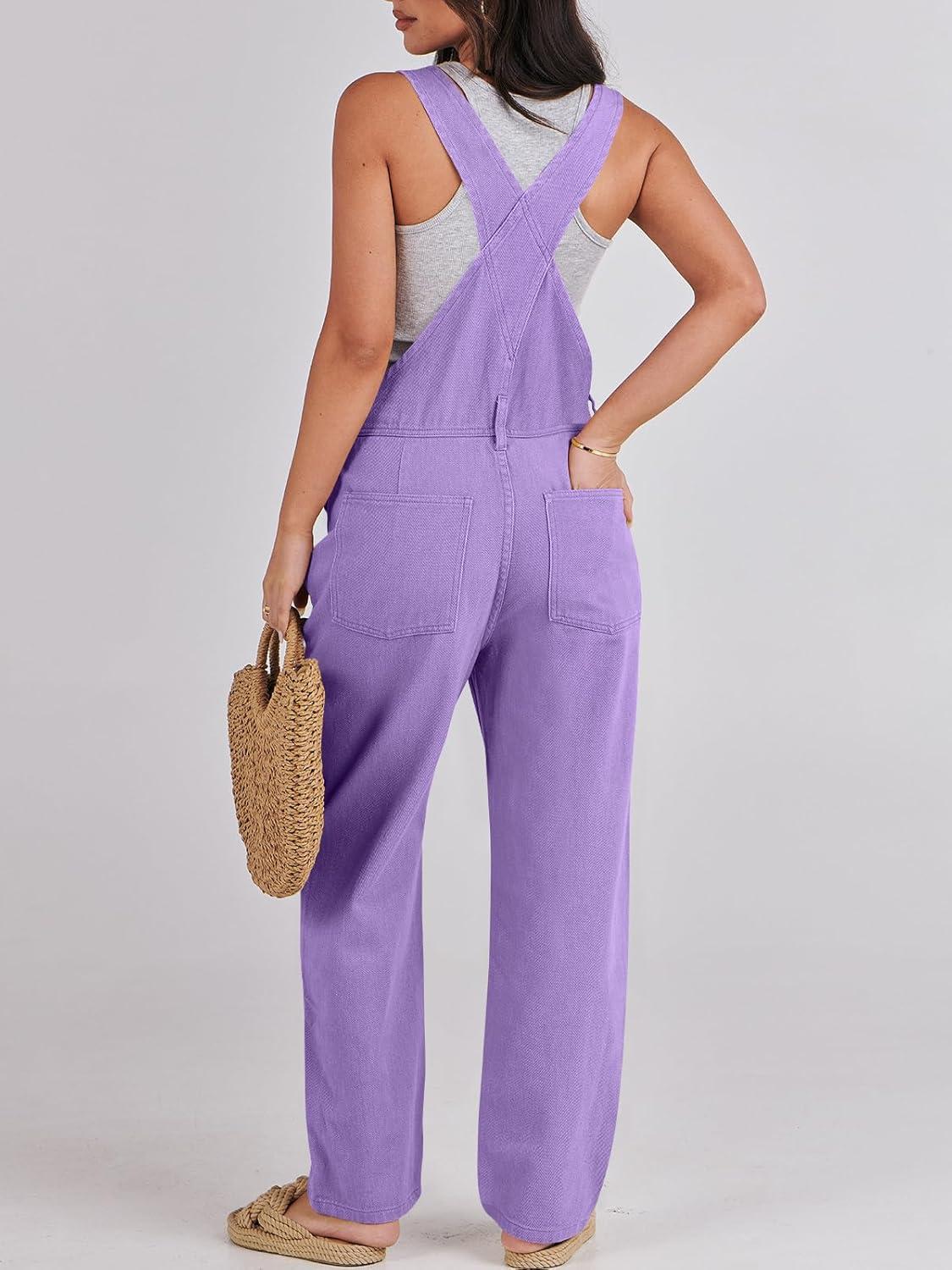 imageANRABESS Overalls for Women Loose Fit Denim Overalls Adjustable Strap Jean Jumpsuit Bib Romper 2025 Fall Casual Work OutfitsPurple