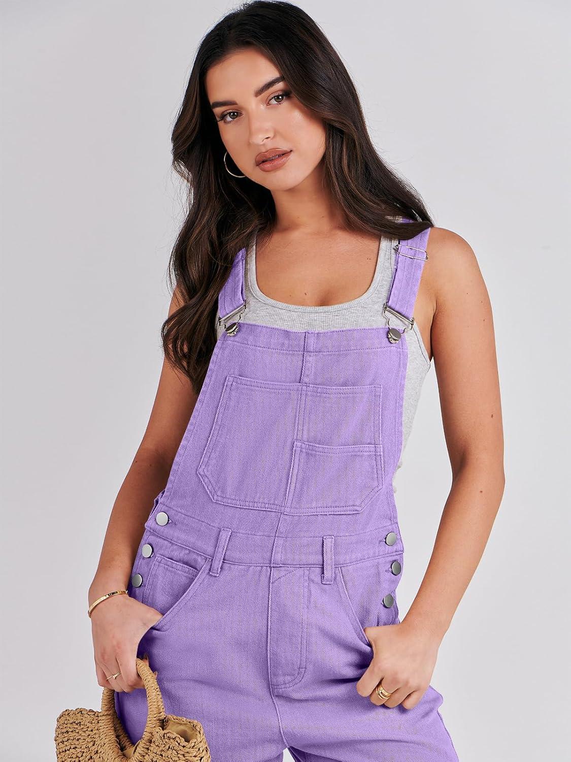 imageANRABESS Overalls for Women Loose Fit Denim Overalls Adjustable Strap Jean Jumpsuit Bib Romper 2025 Fall Casual Work OutfitsPurple