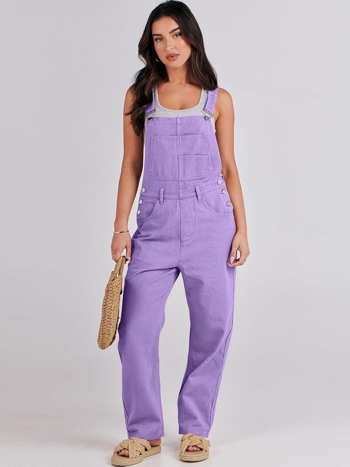 imageANRABESS Overalls for Women Loose Fit Denim Overalls Adjustable Strap Jean Jumpsuit Bib Romper 2025 Fall Casual Work OutfitsPurple