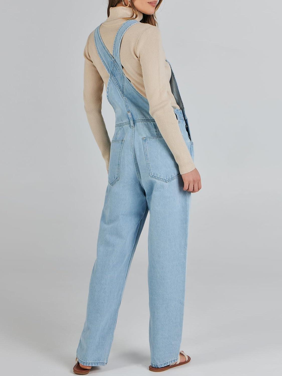 imageANRABESS Overalls for Women Loose Fit Denim Overalls Adjustable Strap Jean Jumpsuit Bib Romper 2025 Fall Casual Work OutfitsWashed Azure