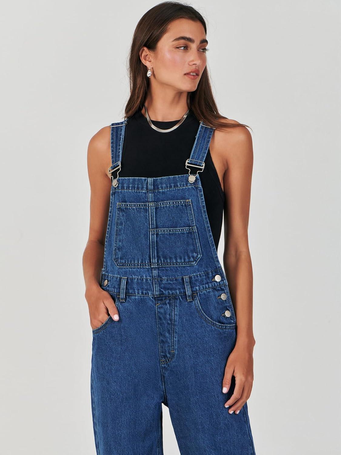 imageANRABESS Overalls for Women Loose Fit Denim Overalls Adjustable Strap Jean Jumpsuit Bib Romper 2025 Fall Casual Work OutfitsWashed Deep Blue