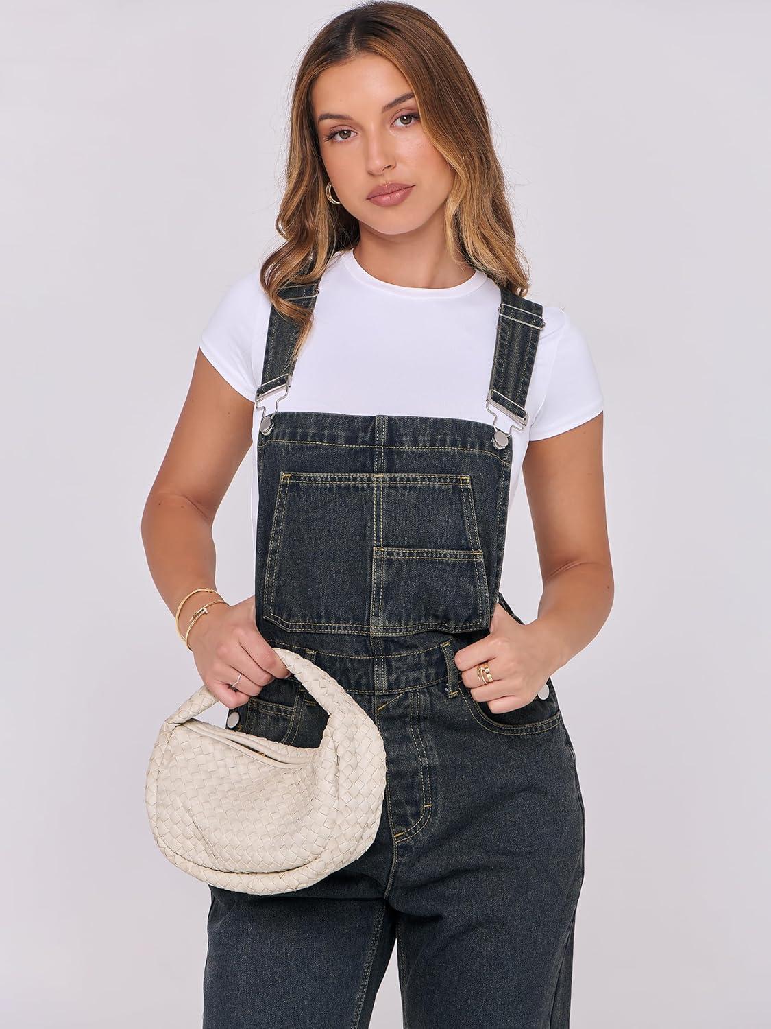 imageANRABESS Overalls for Women Loose Fit Denim Overalls Adjustable Strap Jean Jumpsuit Bib Romper 2025 Fall Casual Work OutfitsWashed Nightfall Blue
