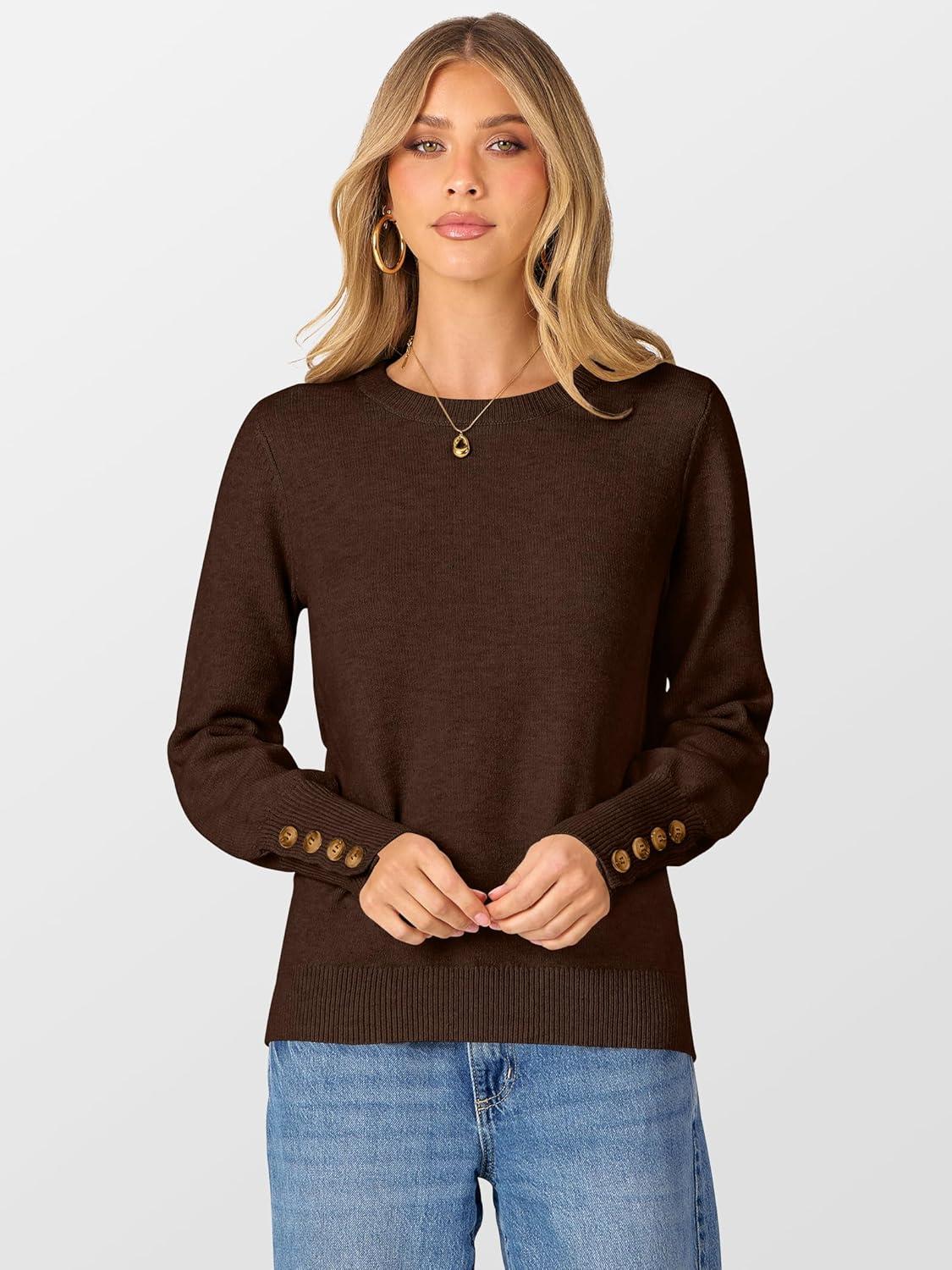 imageANRABESS Sweaters for Women Long Sleeve Crewneck Casual Loose Wool Blend Soft Knit Pullover Tops 2025 Fall Fashion OutfitsMocha