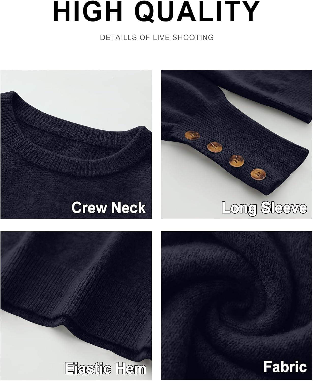 imageANRABESS Sweaters for Women Long Sleeve Crewneck Casual Loose Wool Blend Soft Knit Pullover Tops 2025 Fall Fashion OutfitsNavy Blue