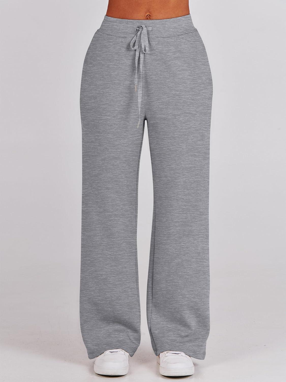 imageANRABESS Women 2 Piece Outfits 2025 Fall Fashion Airport Wide Leg Pants Lounge Set Leisure Travel Vacation Clothes SweatsuitsGrey