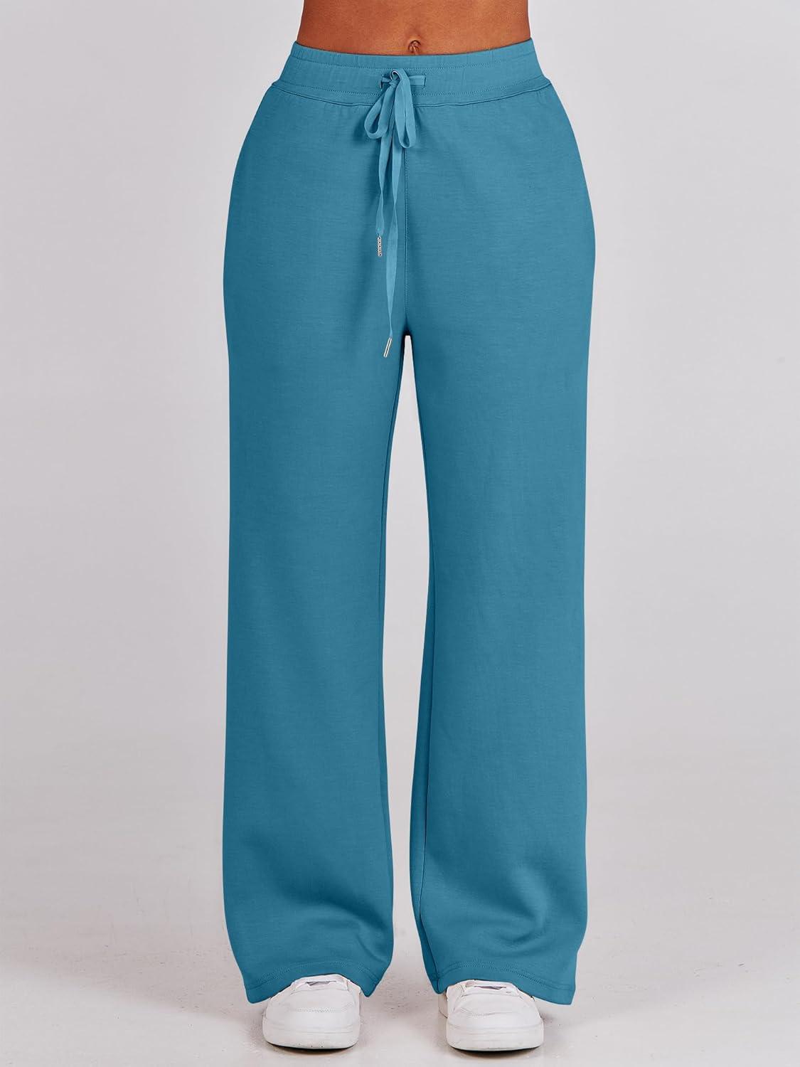 imageANRABESS Women 2 Piece Outfits 2025 Fall Fashion Airport Wide Leg Pants Lounge Set Leisure Travel Vacation Clothes SweatsuitsLake