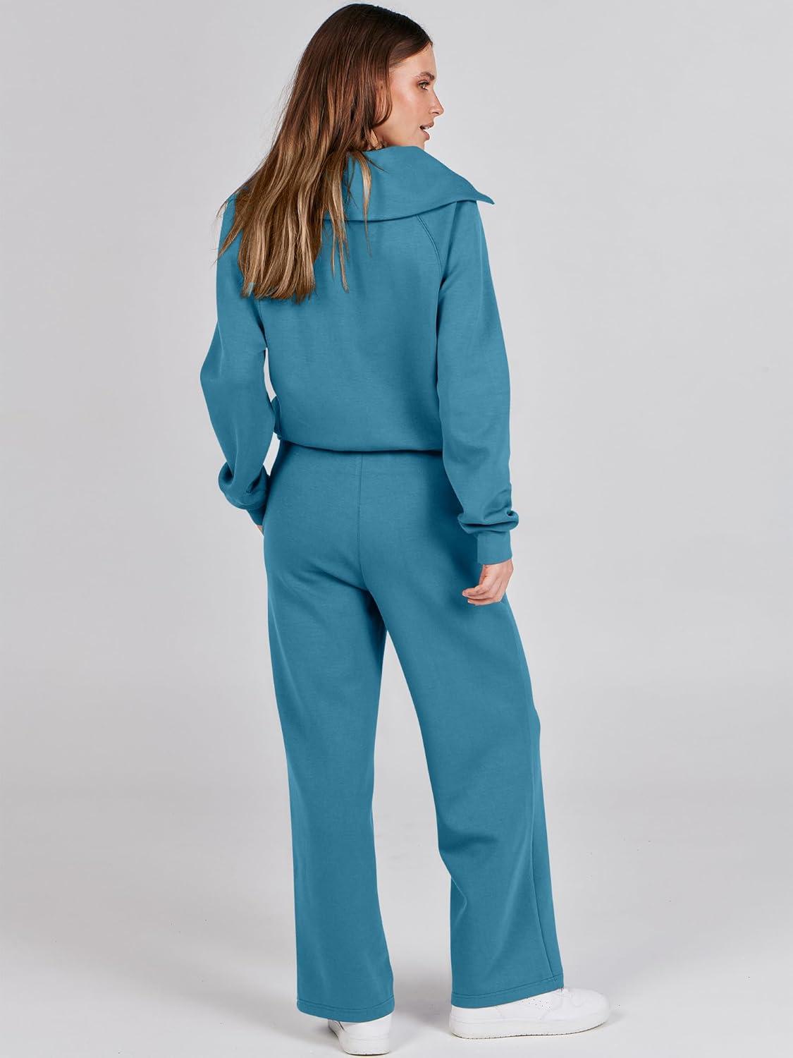 imageANRABESS Women 2 Piece Outfits 2025 Fall Fashion Airport Wide Leg Pants Lounge Set Leisure Travel Vacation Clothes SweatsuitsLake