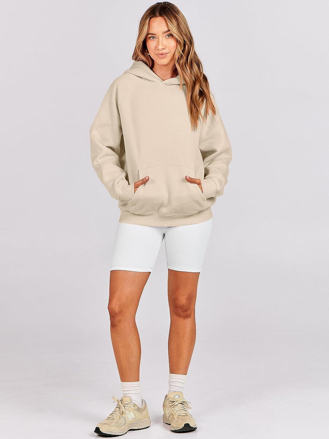 imageANRABESS Women Hoodies Oversized Fleece Long Sleeve Comfy Casual Basic Pullover Sweatshirts 2025 Fall Outfits Y2K ClothesApricot