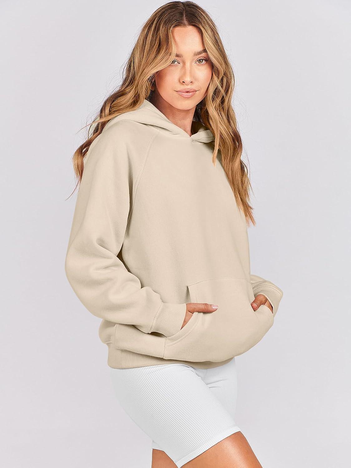 imageANRABESS Women Hoodies Oversized Fleece Long Sleeve Comfy Casual Basic Pullover Sweatshirts 2025 Fall Outfits Y2K ClothesApricot