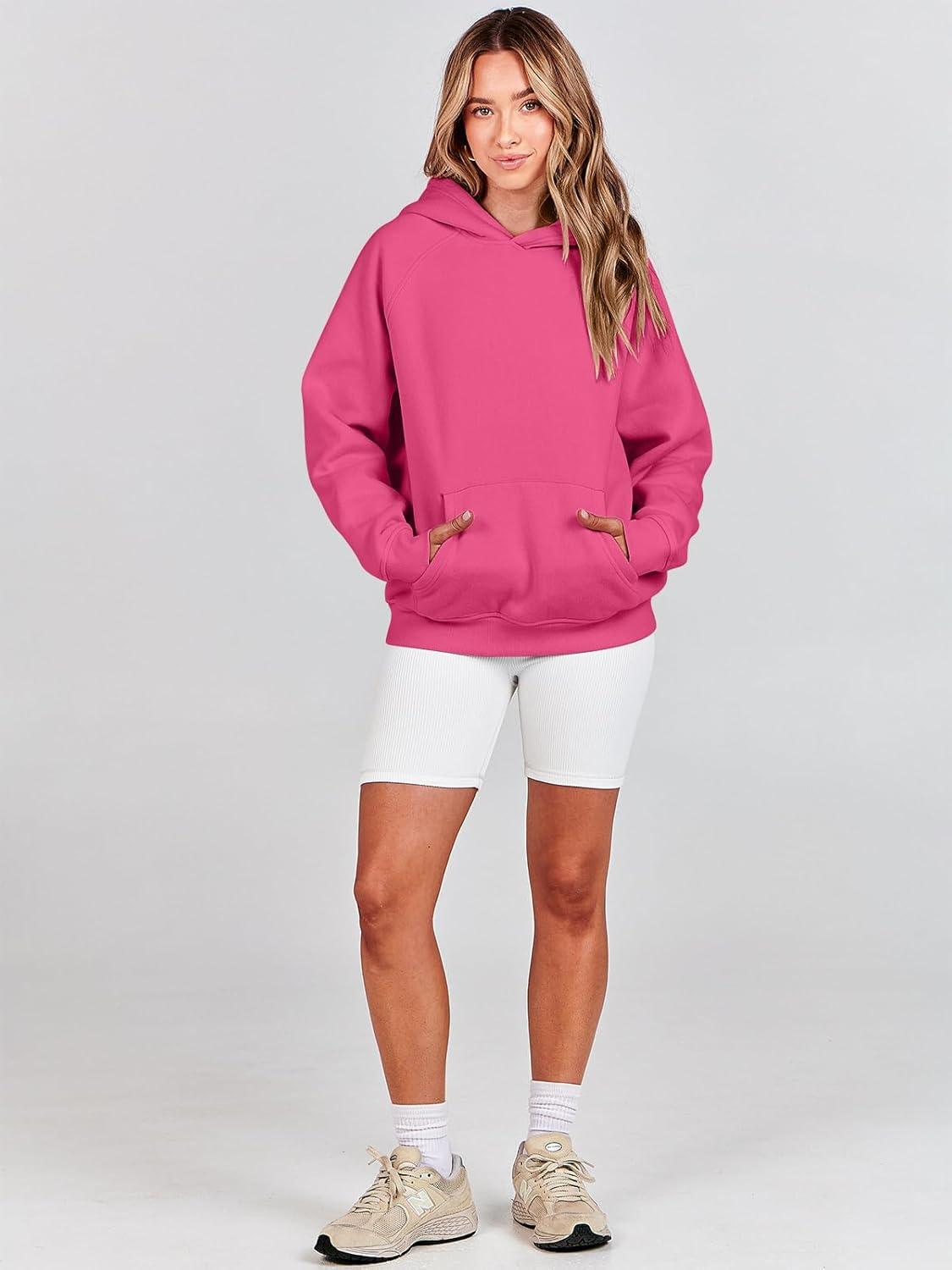 imageANRABESS Women Hoodies Oversized Fleece Long Sleeve Comfy Casual Basic Pullover Sweatshirts 2025 Fall Outfits Y2K ClothesHot Pink