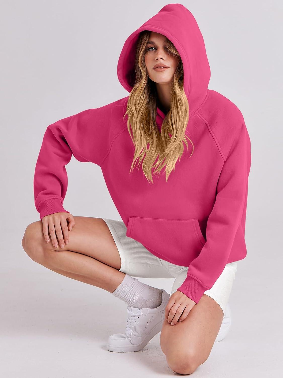 imageANRABESS Women Hoodies Oversized Fleece Long Sleeve Comfy Casual Basic Pullover Sweatshirts 2025 Fall Outfits Y2K ClothesHot Pink