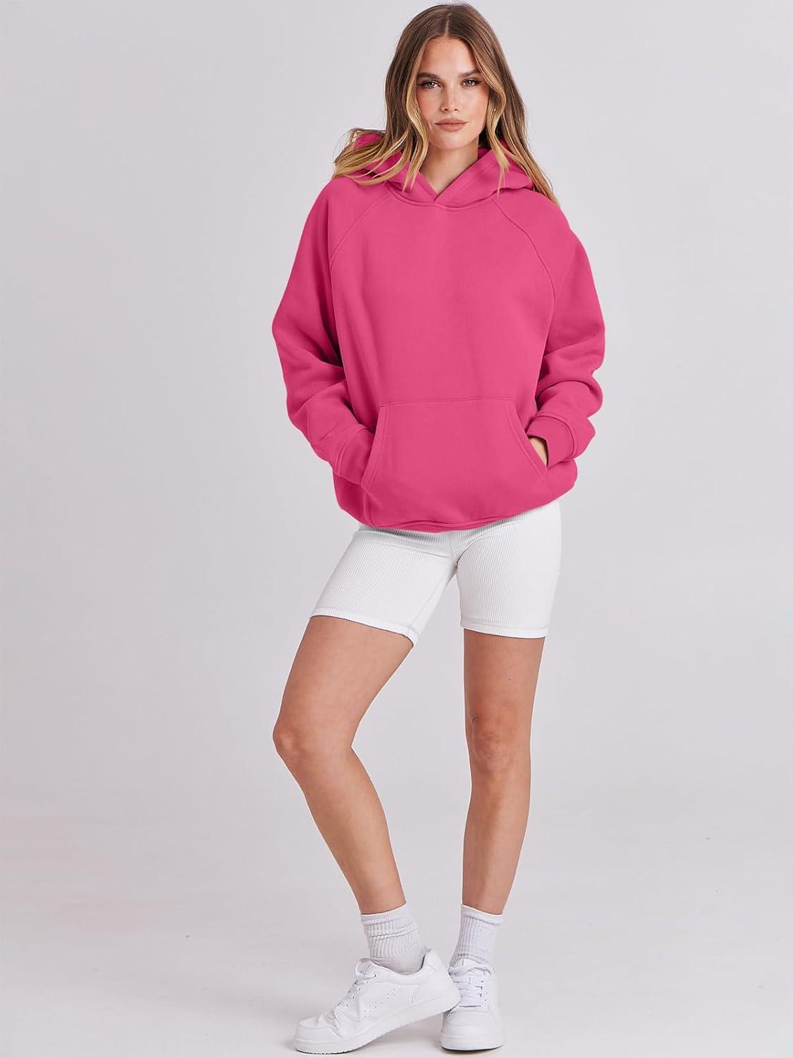 imageANRABESS Women Hoodies Oversized Fleece Long Sleeve Comfy Casual Basic Pullover Sweatshirts 2025 Fall Outfits Y2K ClothesHot Pink