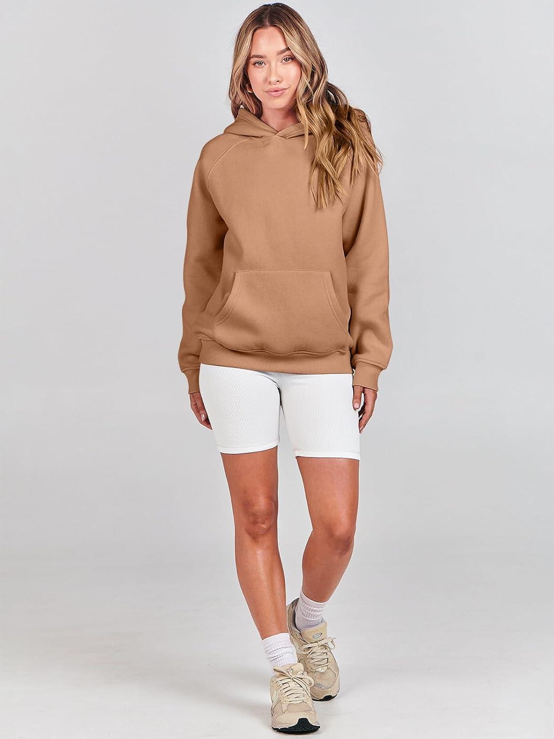 imageANRABESS Women Hoodies Oversized Fleece Long Sleeve Comfy Casual Basic Pullover Sweatshirts 2025 Fall Outfits Y2K ClothesLight Brown