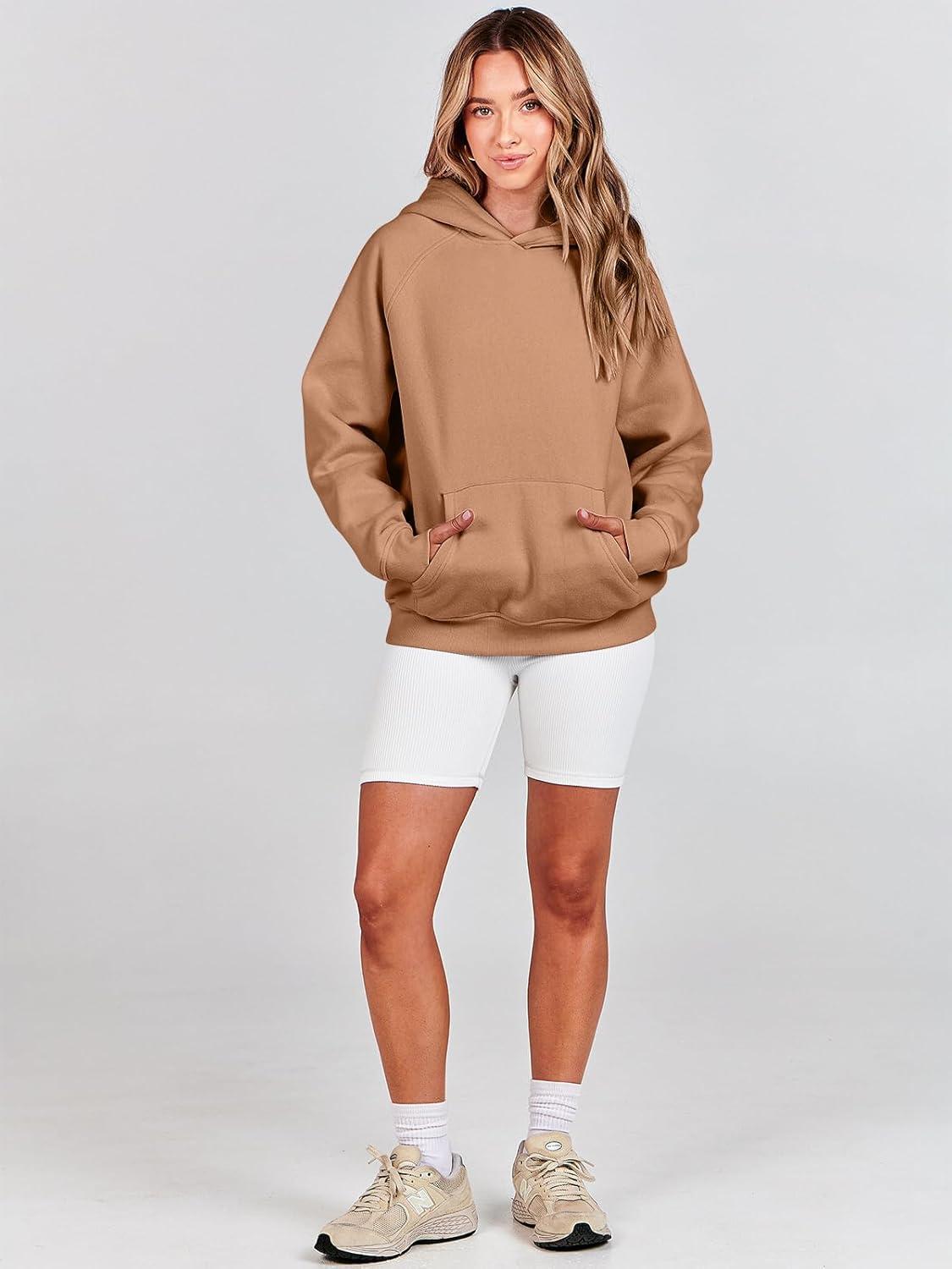 imageANRABESS Women Hoodies Oversized Fleece Long Sleeve Comfy Casual Basic Pullover Sweatshirts 2025 Fall Outfits Y2K ClothesLight Brown