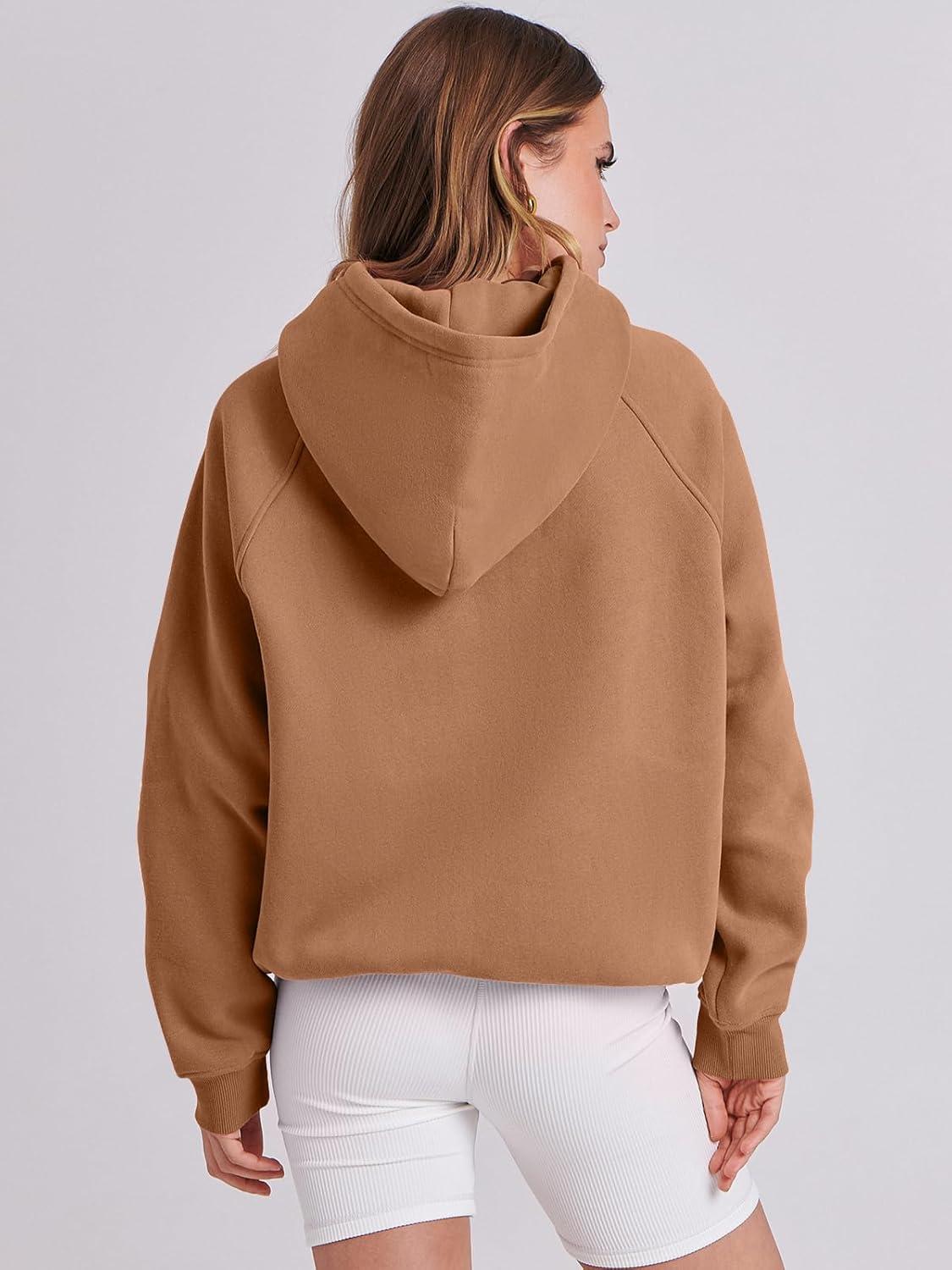 imageANRABESS Women Hoodies Oversized Fleece Long Sleeve Comfy Casual Basic Pullover Sweatshirts 2025 Fall Outfits Y2K ClothesLight Brown