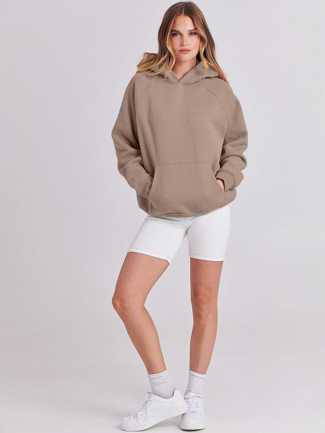 imageANRABESS Women Hoodies Oversized Fleece Long Sleeve Comfy Casual Basic Pullover Sweatshirts 2025 Fall Outfits Y2K ClothesLight Khaki