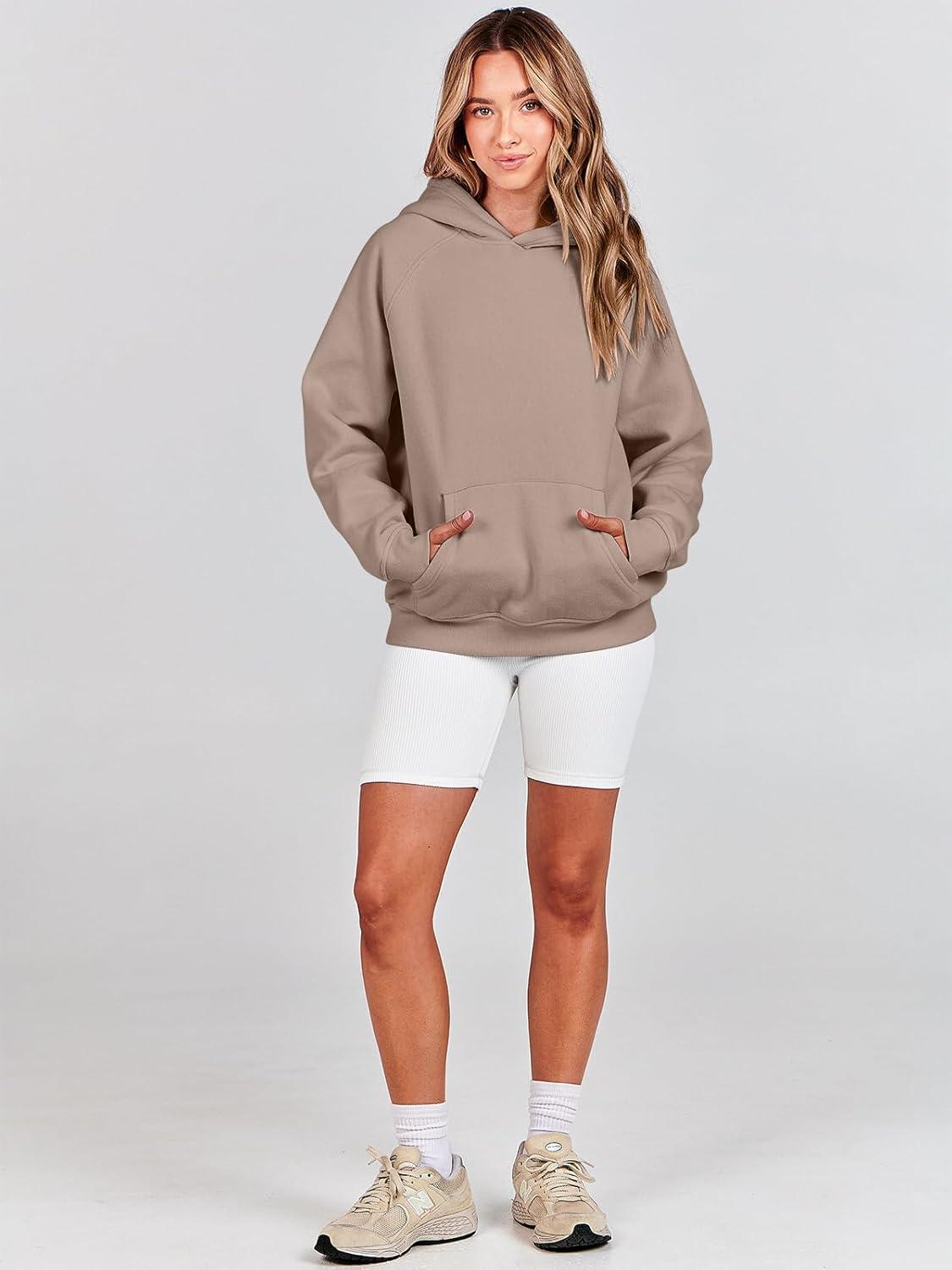 imageANRABESS Women Hoodies Oversized Fleece Long Sleeve Comfy Casual Basic Pullover Sweatshirts 2025 Fall Outfits Y2K ClothesLight Khaki