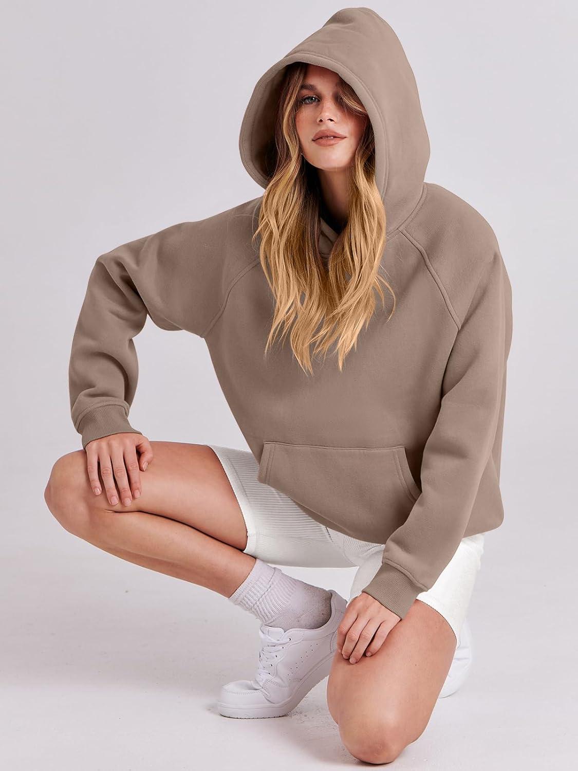 imageANRABESS Women Hoodies Oversized Fleece Long Sleeve Comfy Casual Basic Pullover Sweatshirts 2025 Fall Outfits Y2K ClothesLight Khaki