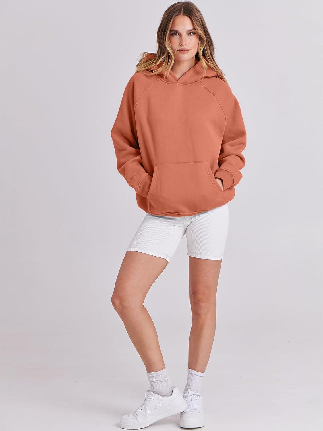 imageANRABESS Women Hoodies Oversized Fleece Long Sleeve Comfy Casual Basic Pullover Sweatshirts 2025 Fall Outfits Y2K ClothesRust