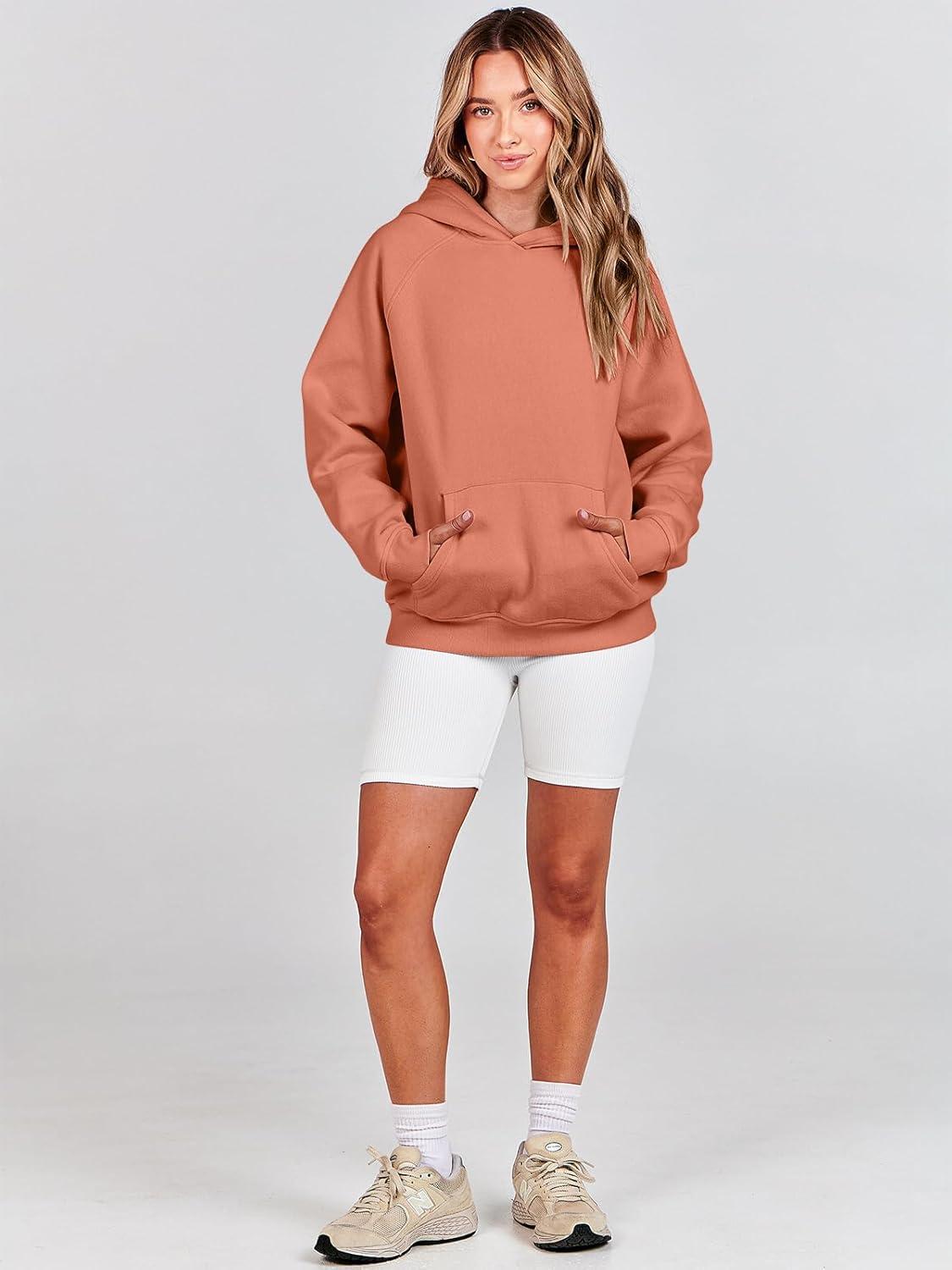 imageANRABESS Women Hoodies Oversized Fleece Long Sleeve Comfy Casual Basic Pullover Sweatshirts 2025 Fall Outfits Y2K ClothesRust