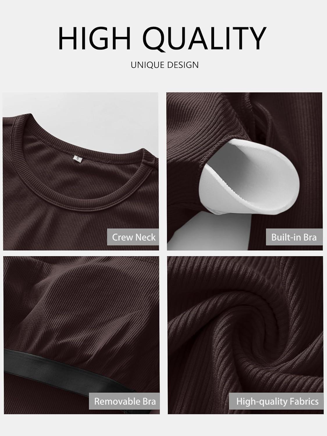 imageANRABESS Women Long Sleeve Shirts Builtin Bra Crewneck Rib Knit Slim Fit Basic Tee Tops 2025 Fall Casual TShirt Base LayerCoffee