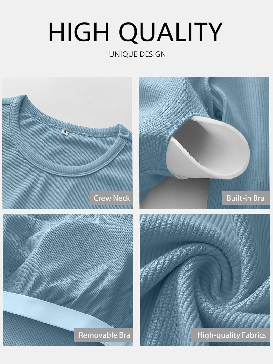 imageANRABESS Women Long Sleeve Shirts Builtin Bra Crewneck Rib Knit Slim Fit Basic Tee Tops 2025 Fall Casual TShirt Base LayerGrey Blue