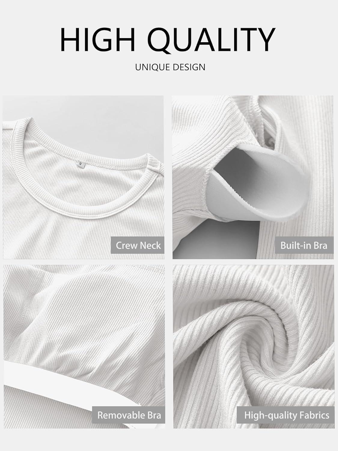 imageANRABESS Women Long Sleeve Shirts Builtin Bra Crewneck Rib Knit Slim Fit Basic Tee Tops 2025 Fall Casual TShirt Base LayerWhite