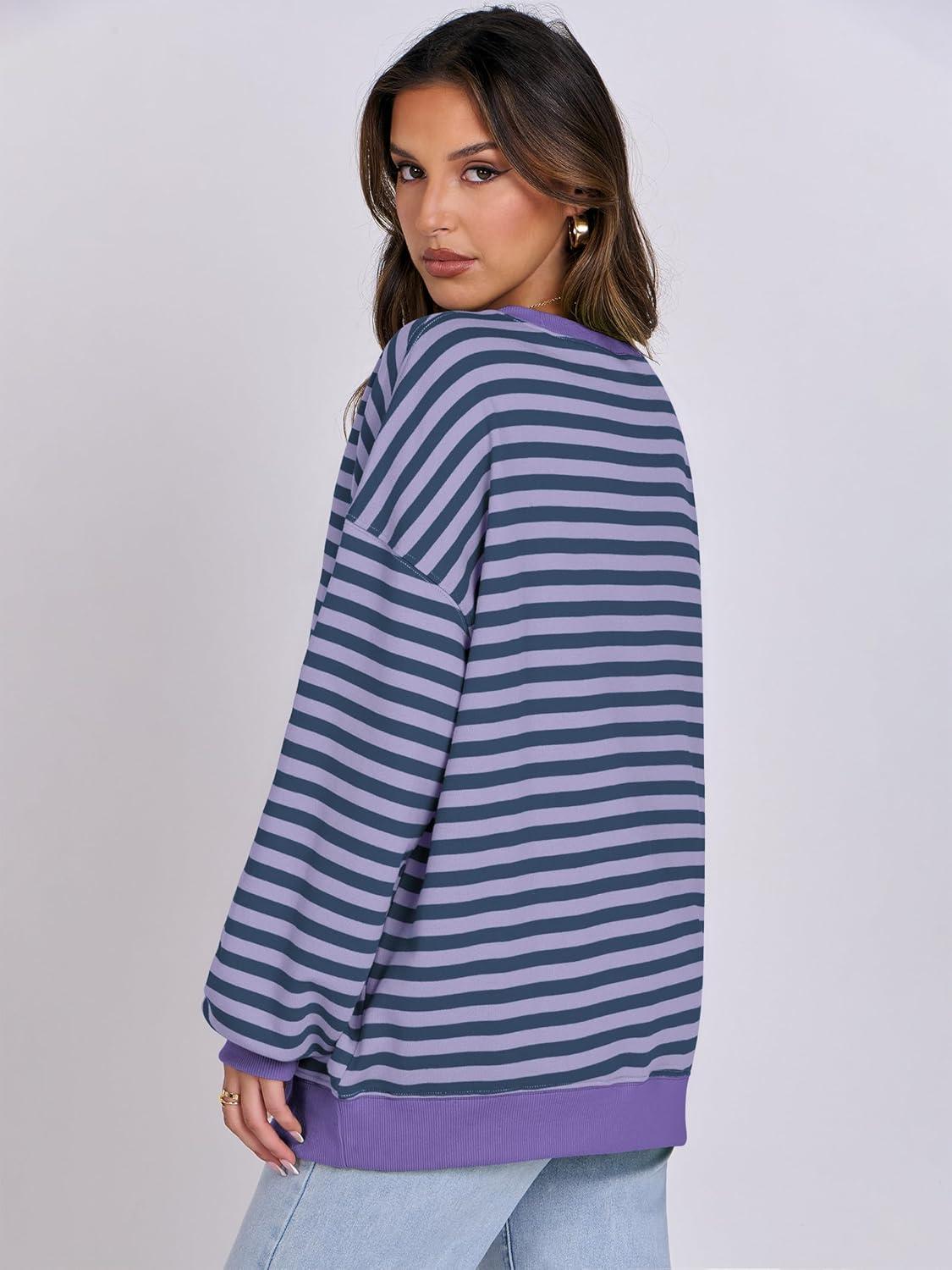 imageANRABESS Women Striped Sweatshirts Oversized Crewneck Long Sleeve Shirts Y2K Pullover Top 2025 Fall Outfits Fashion ClothesBlue Purple