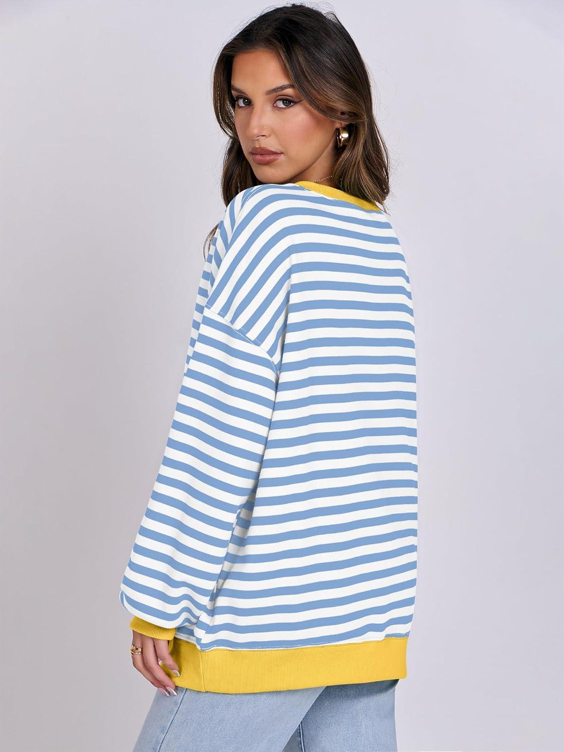 imageANRABESS Women Striped Sweatshirts Oversized Crewneck Long Sleeve Shirts Y2K Pullover Top 2025 Fall Outfits Fashion ClothesBule White