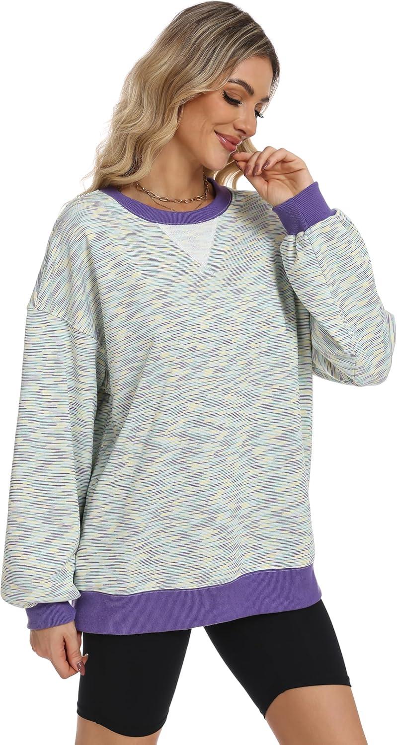 imageANRABESS Women Striped Sweatshirts Oversized Crewneck Long Sleeve Shirts Y2K Pullover Top 2025 Fall Outfits Fashion ClothesGreen Purple Yellow Stripe