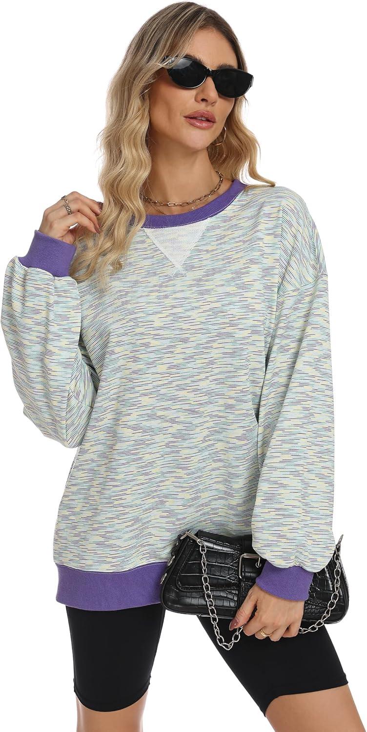 imageANRABESS Women Striped Sweatshirts Oversized Crewneck Long Sleeve Shirts Y2K Pullover Top 2025 Fall Outfits Fashion ClothesGreen Purple Yellow Stripe