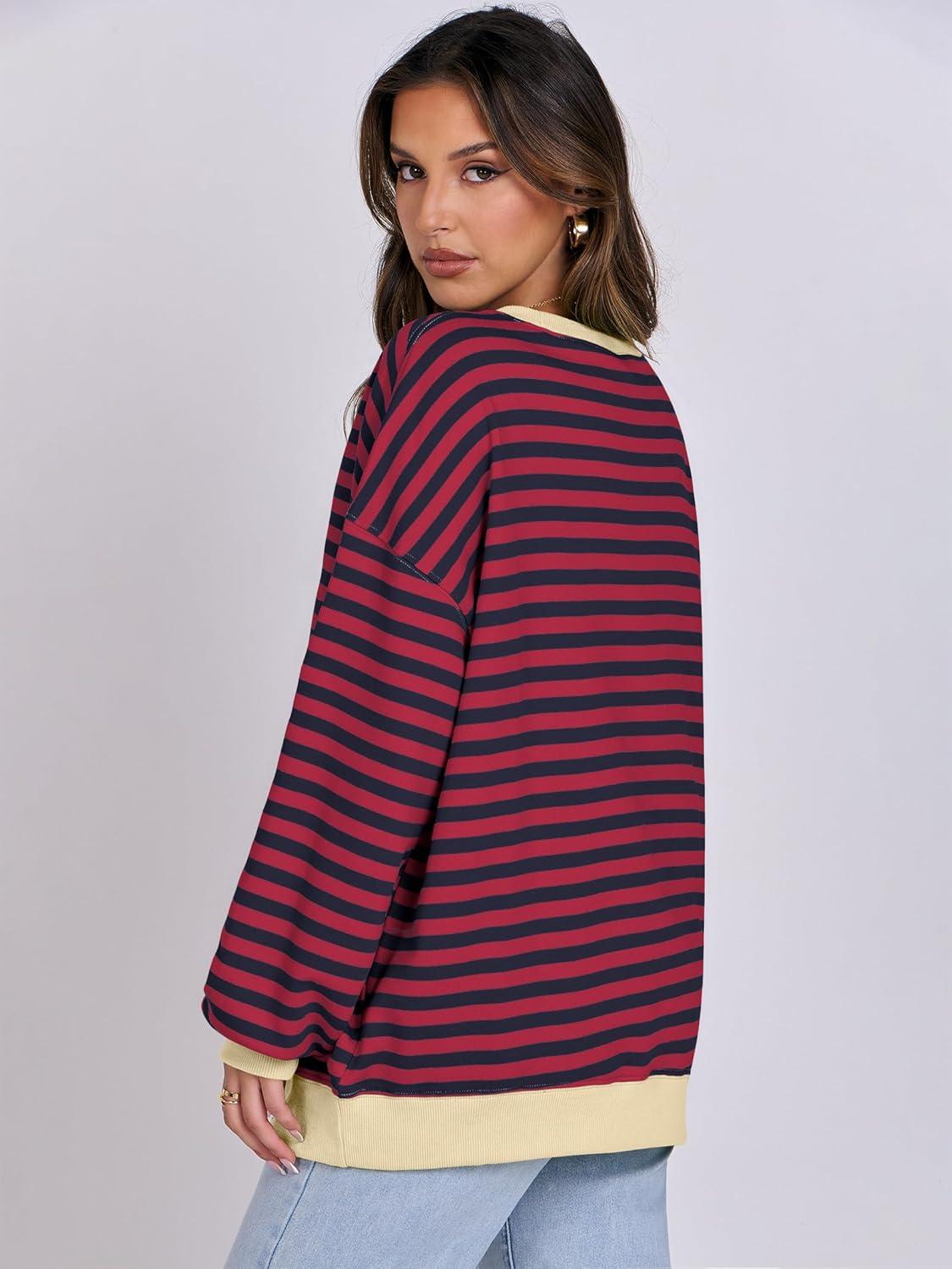 imageANRABESS Women Striped Sweatshirts Oversized Crewneck Long Sleeve Shirts Y2K Pullover Top 2025 Fall Outfits Fashion ClothesRed Blue