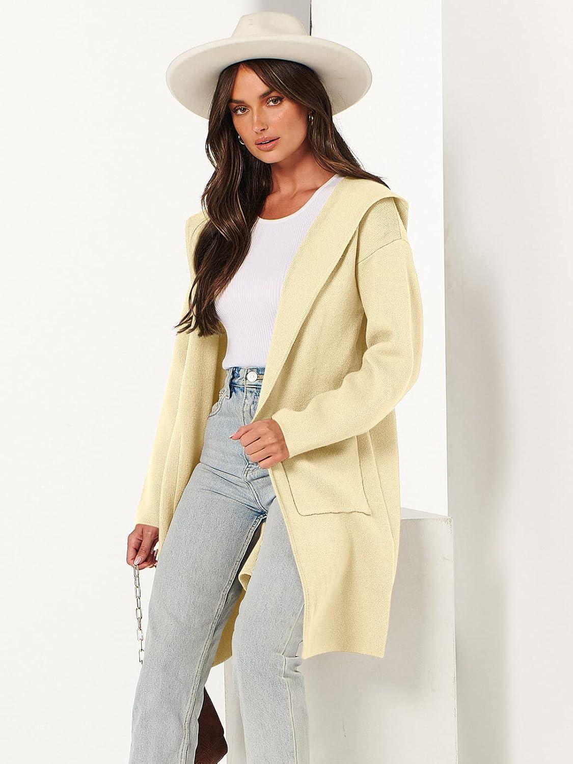 imageANRABESS Womens Cardigan Sweater Oversized Coatigan Knitted Hooded Coat 2025 Fall Outfits OutwearBeige