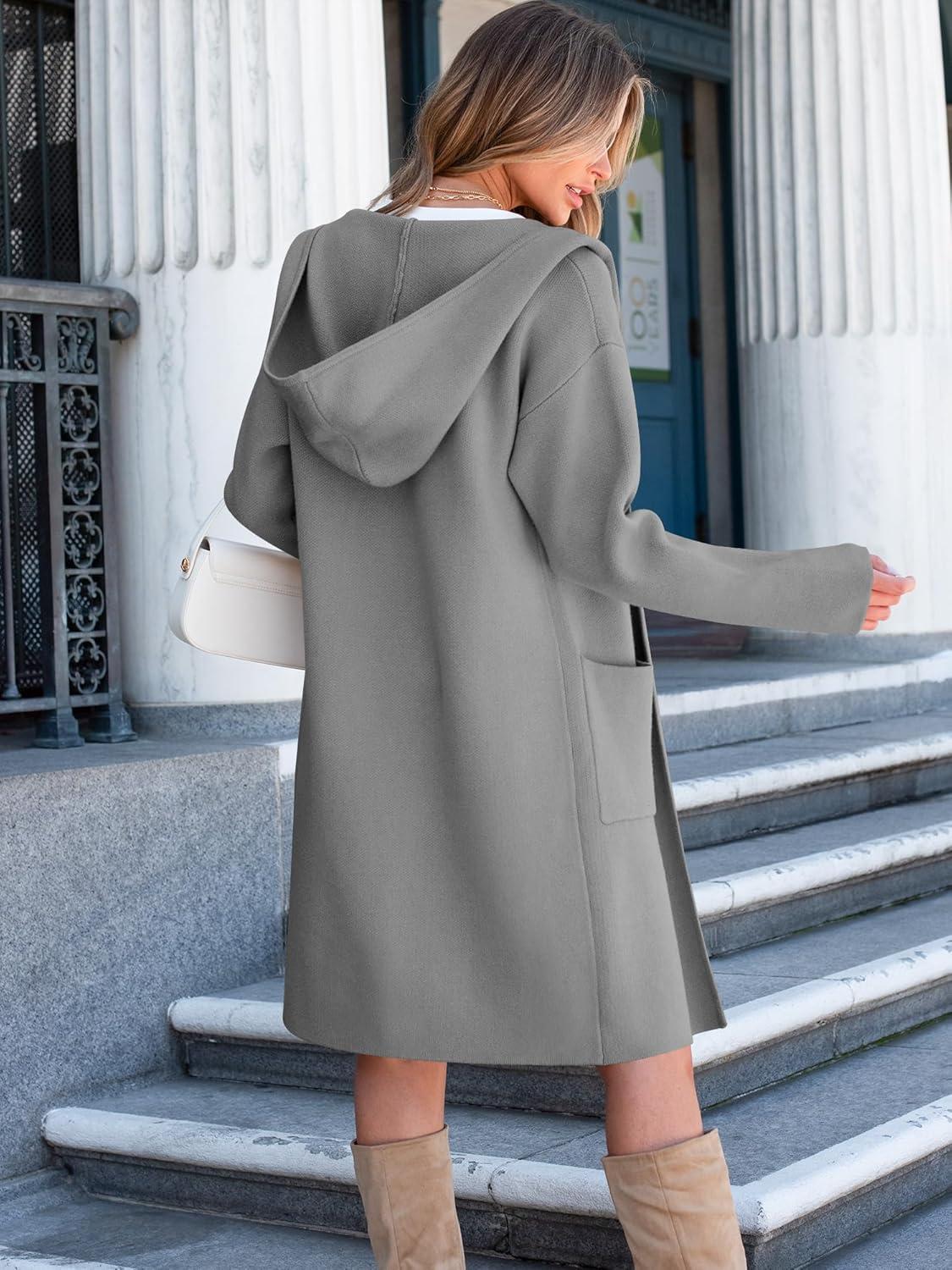 imageANRABESS Womens Cardigan Sweater Oversized Coatigan Knitted Hooded Coat 2025 Fall Outfits OutwearGray