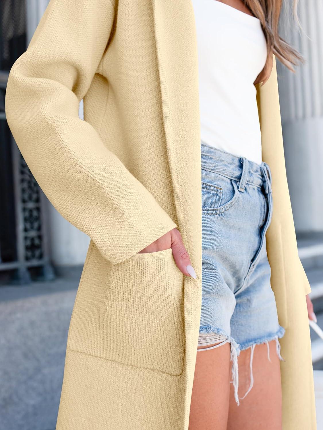 imageANRABESS Womens Cardigan Sweater Oversized Coatigan Knitted Hooded Coat 2025 Fall Outfits OutwearKhaki Beige